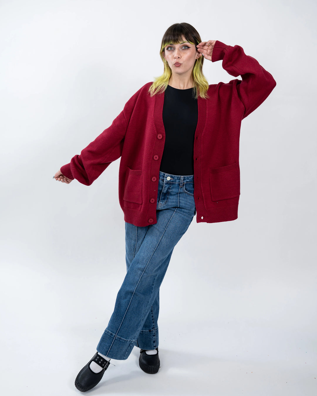 Burgundeez Nuts! Cardigan