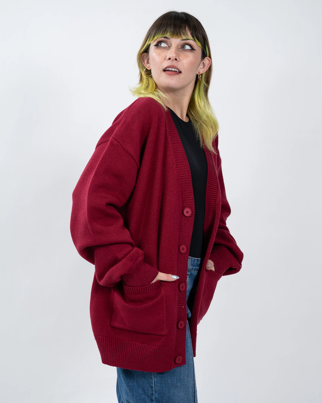 Burgundeez Nuts! Cardigan