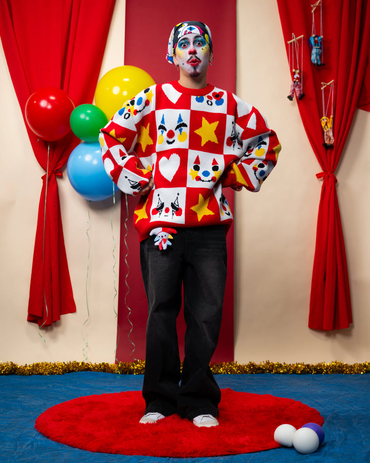 Checkered Clown Sweater