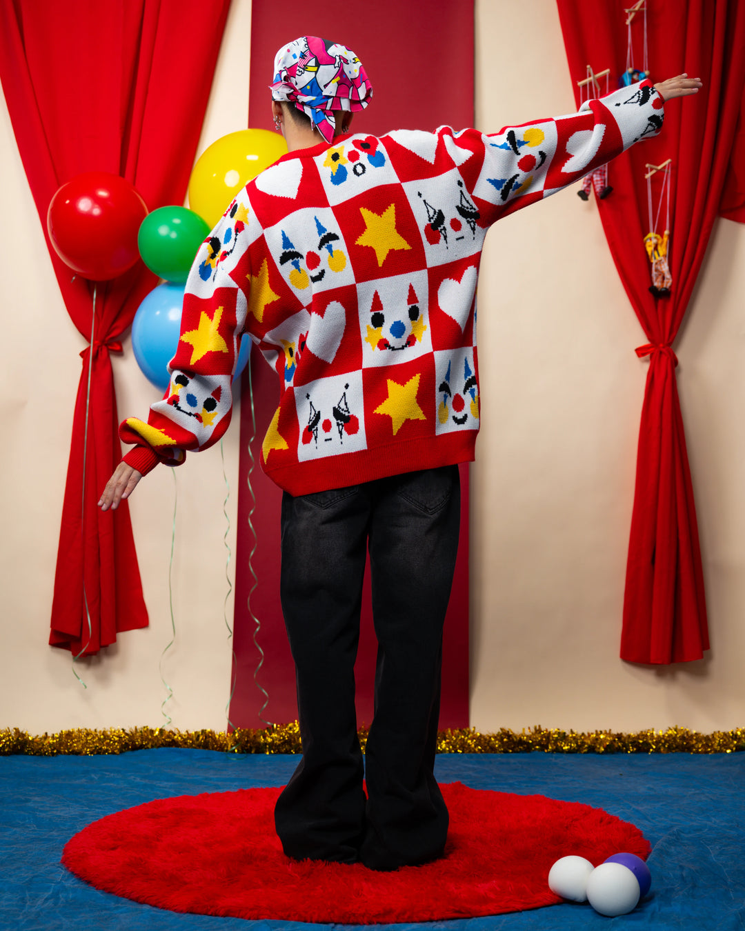 Checkered Clown Sweater