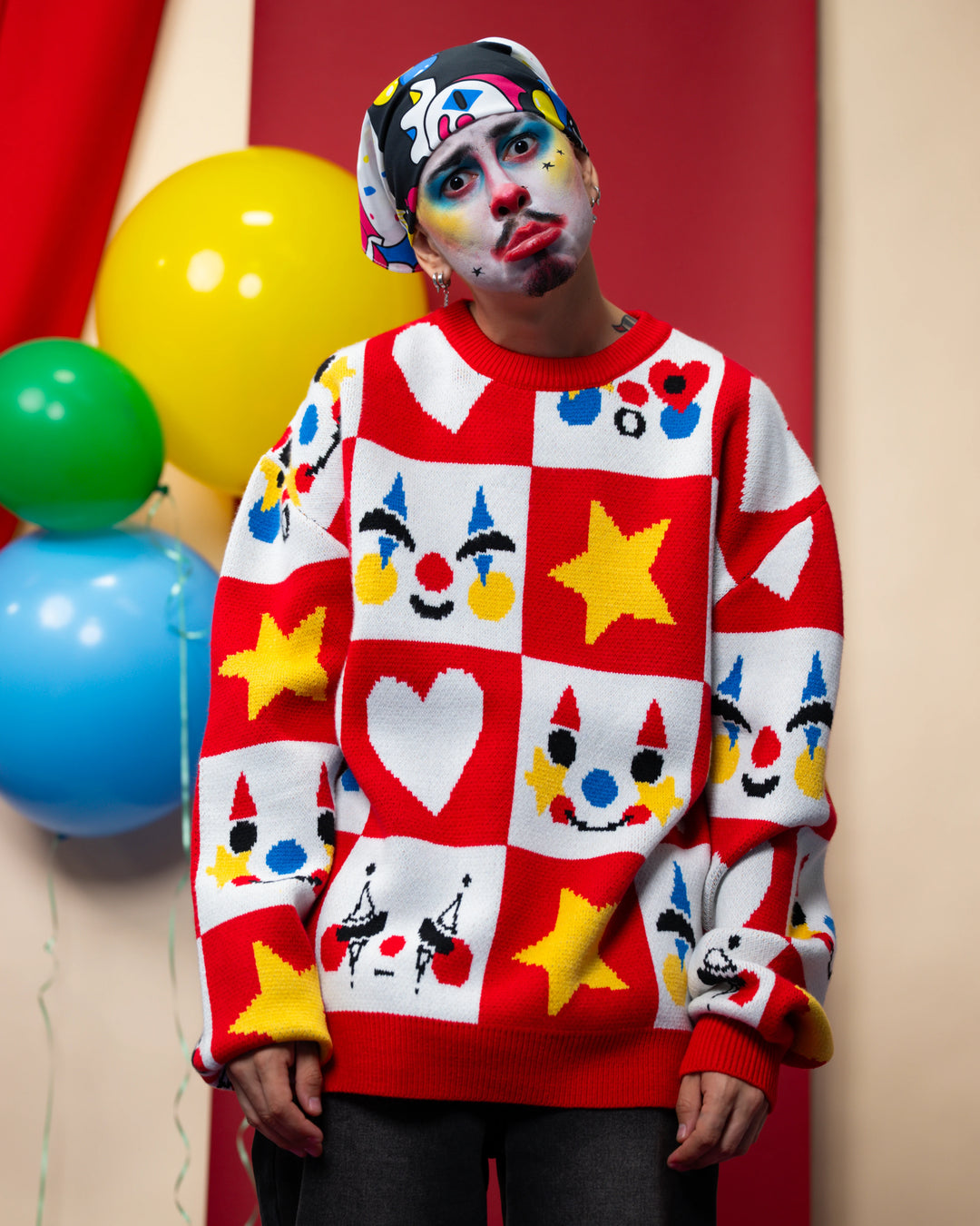Checkered Clown Sweater