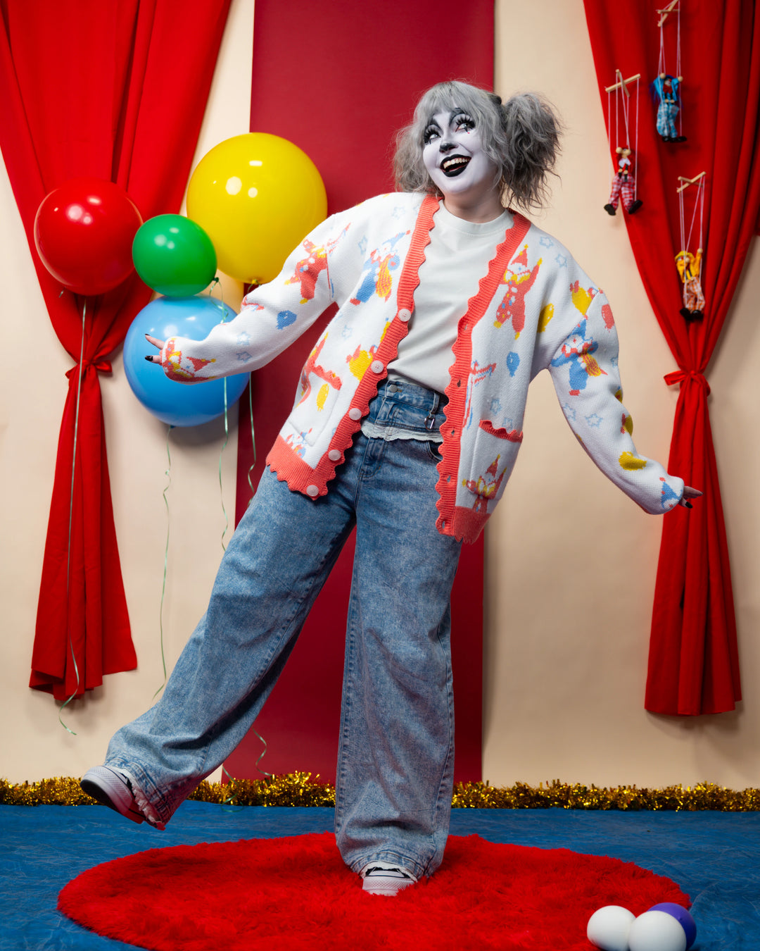Clownin' Around Cardigan