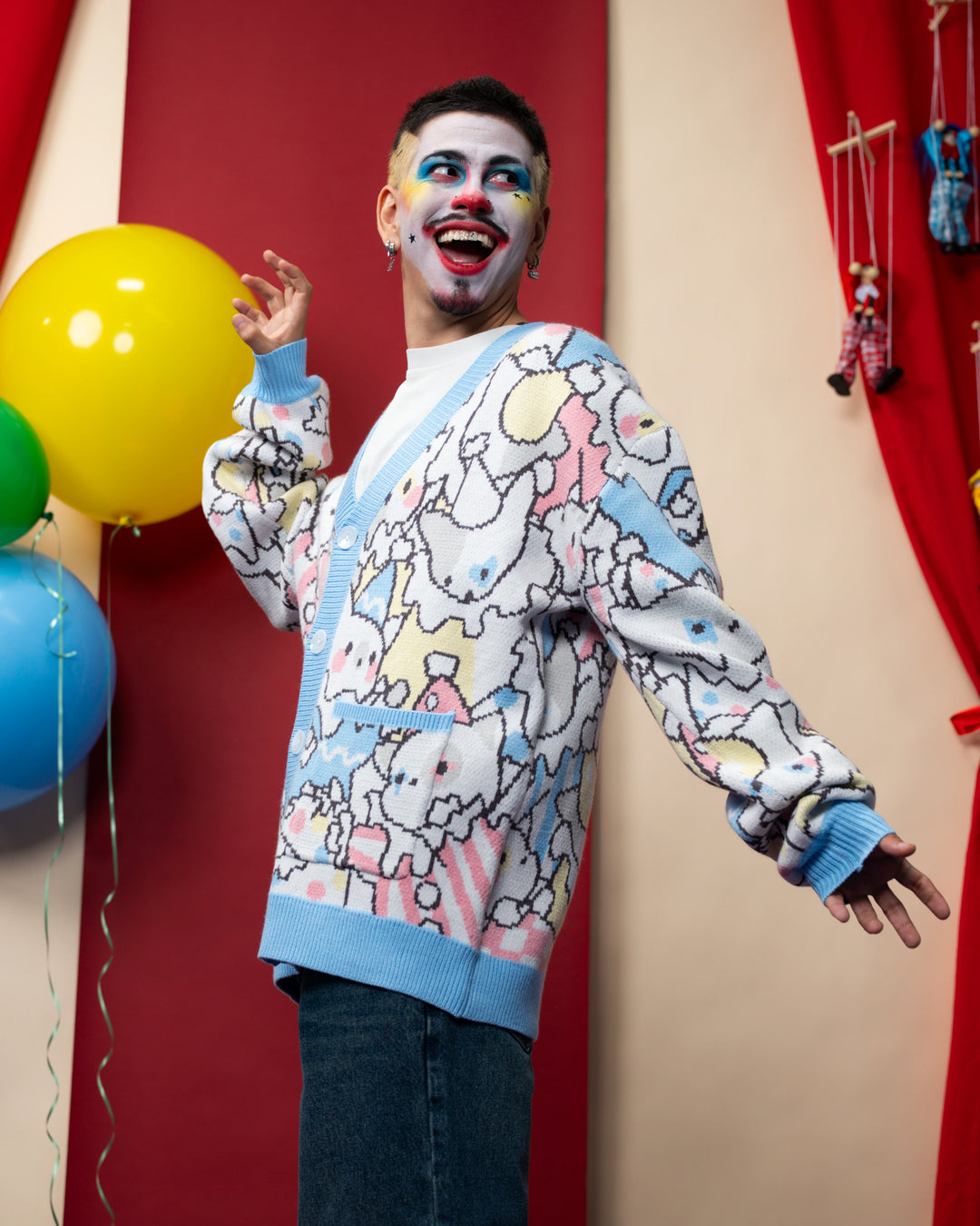 Cat Clown Cardigan