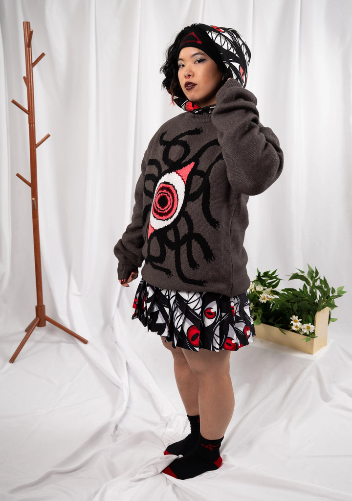 Grey Knit Gate Sweater