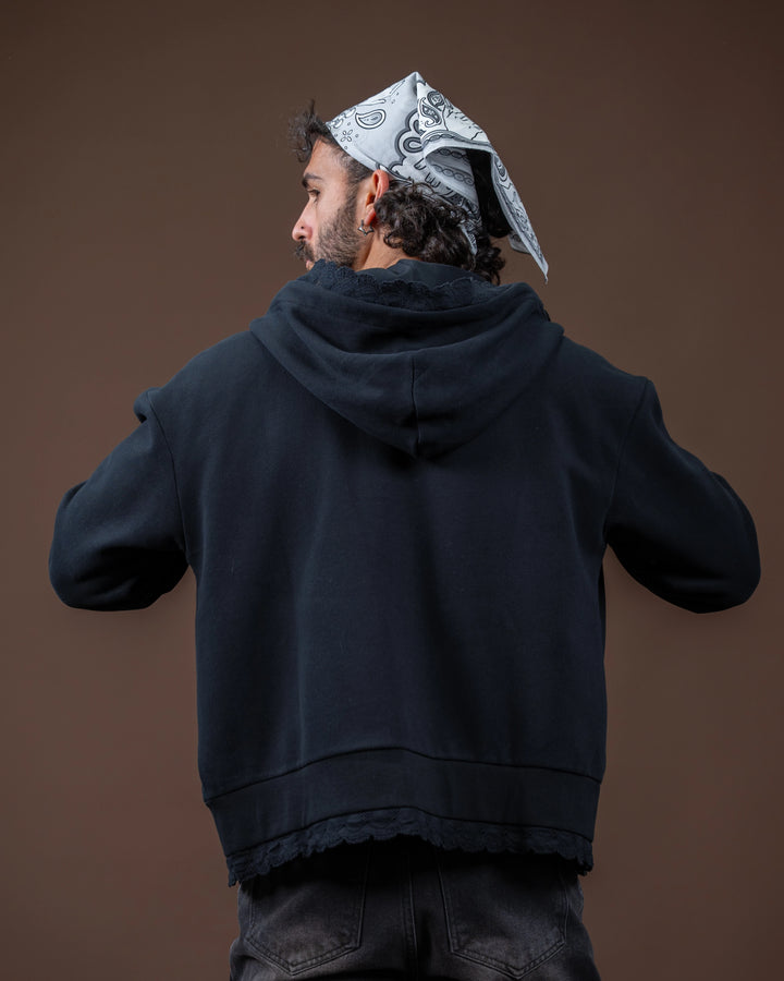 Basics Lace Zip Up Hoodie