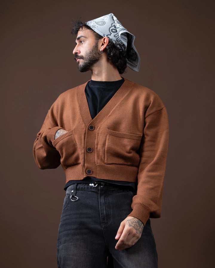 Cropped Brown Envy Cardigan