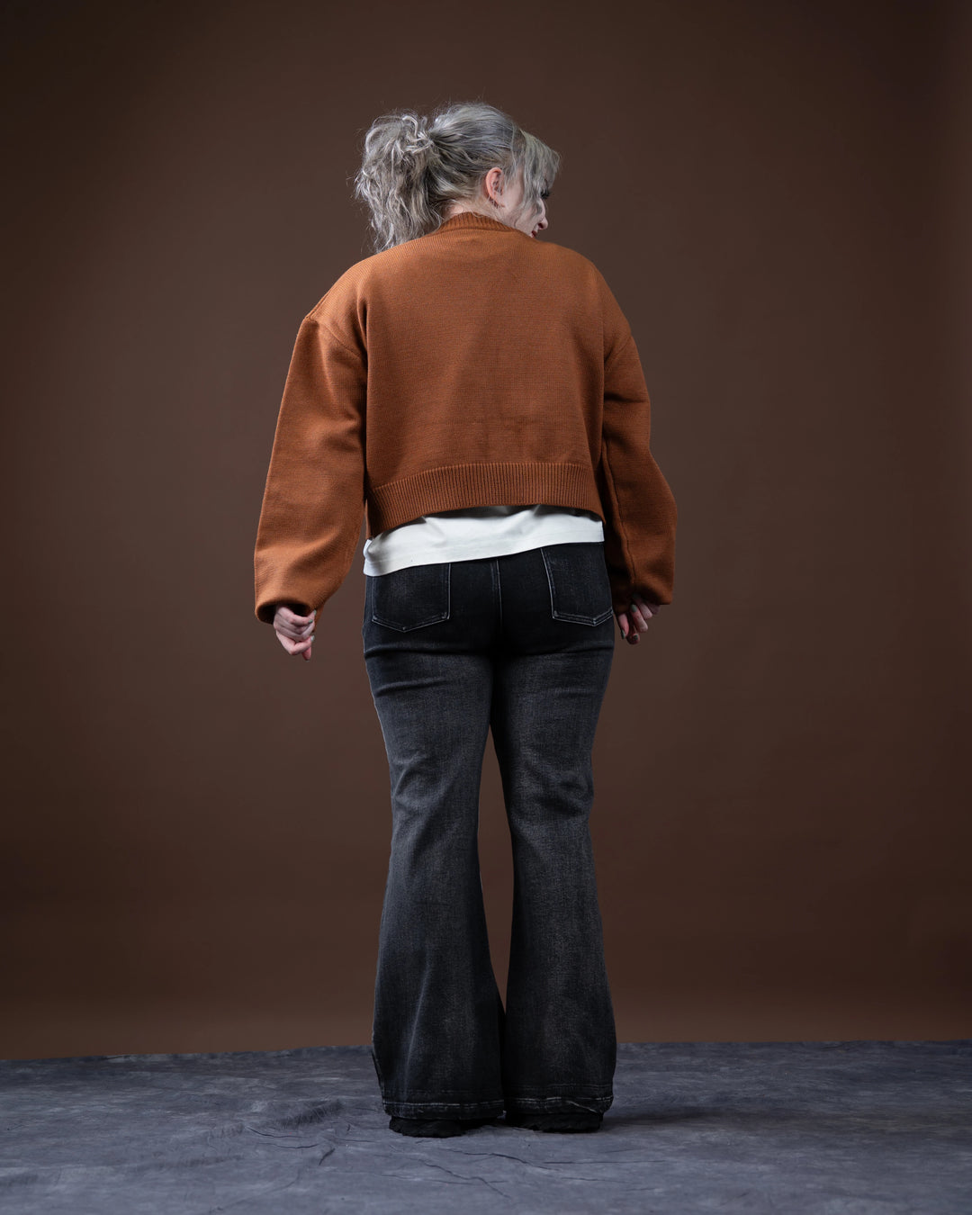 Cropped Brown Envy Cardigan