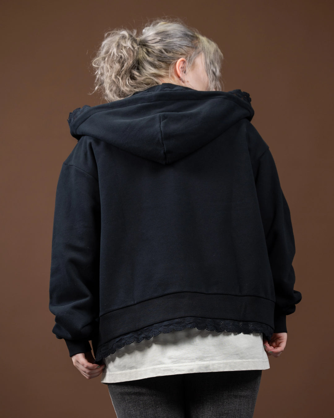 Basics Lace Zip Up Hoodie