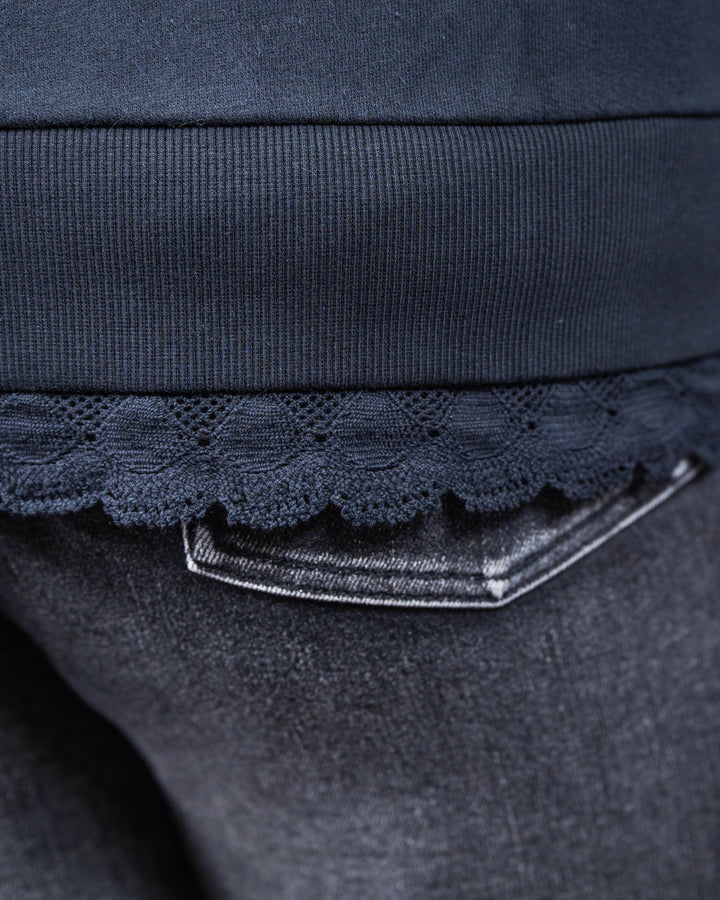 Basics Lace Zip Up Hoodie