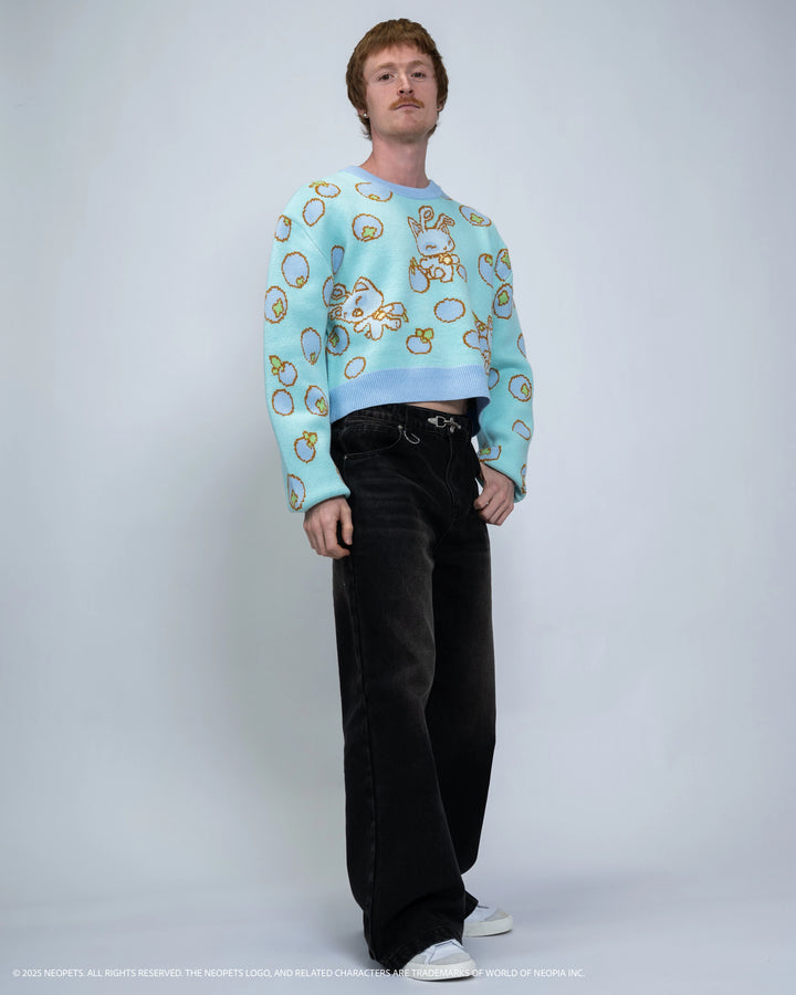 Cropped Baby Aisha Blueberry Sweater