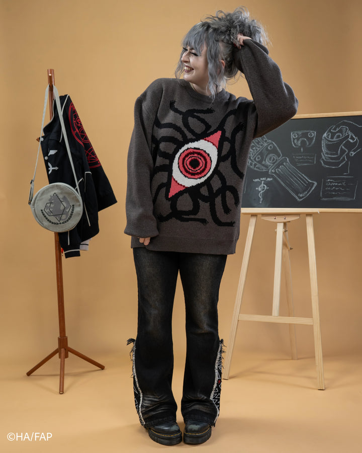 Grey Knit Gate Sweater