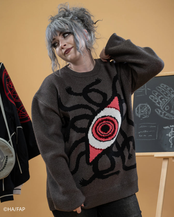 Grey Knit Gate Sweater