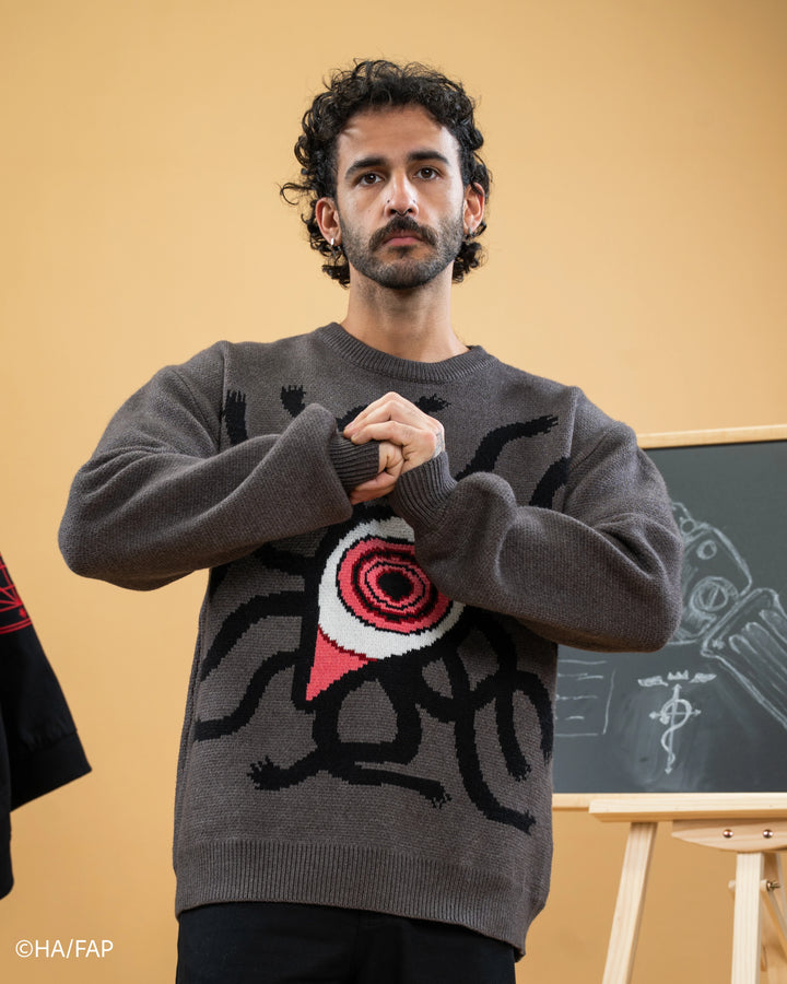 Grey Knit Gate Sweater