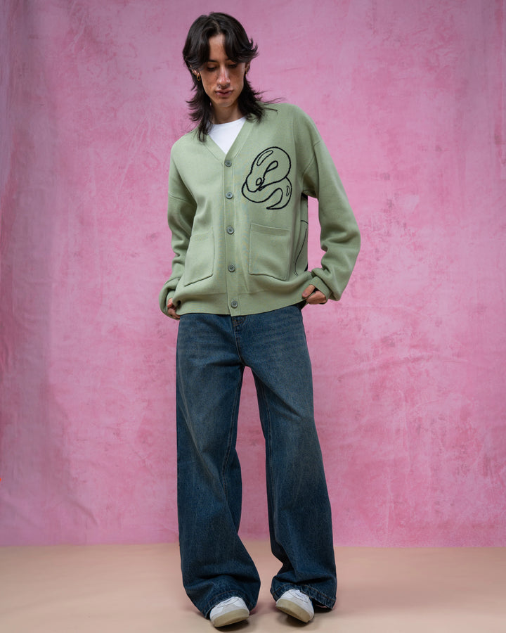 Divine White Snake Cardigan