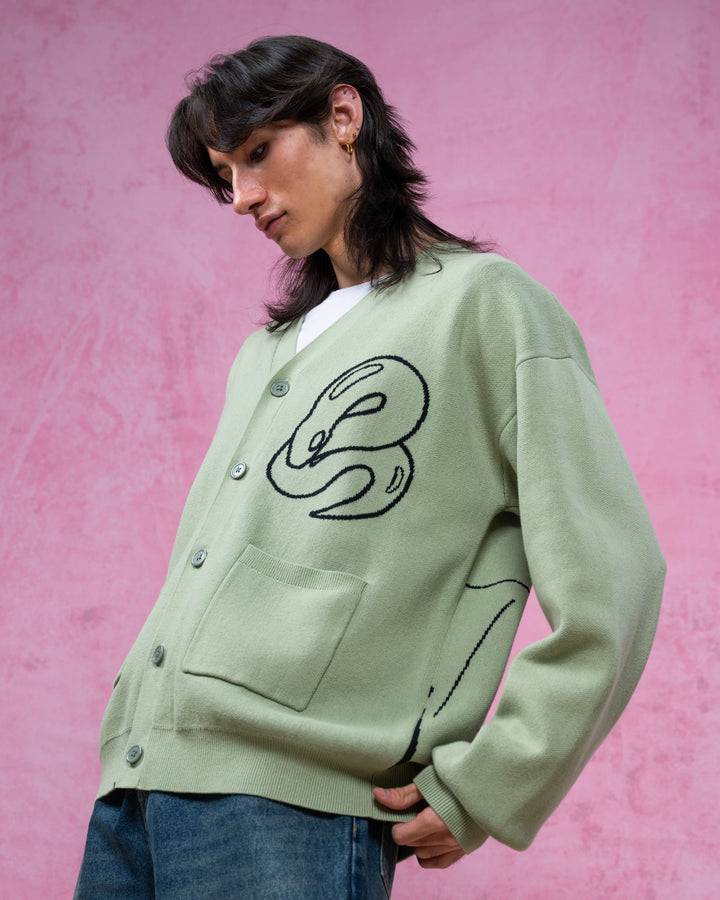Divine White Snake Cardigan