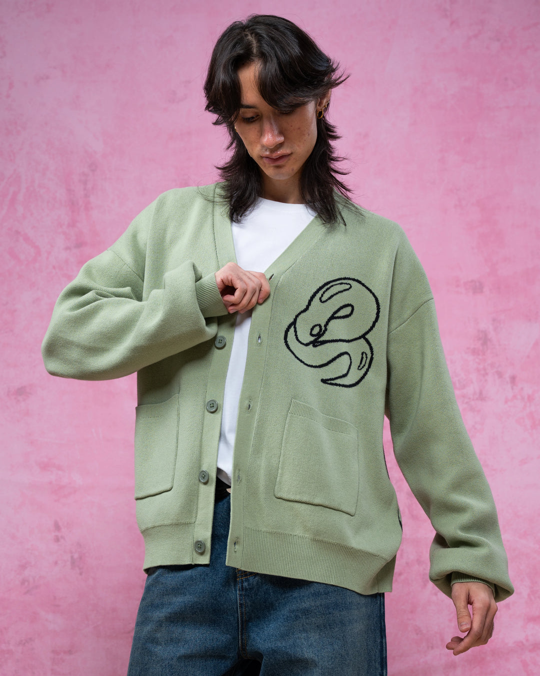 Divine White Snake Cardigan