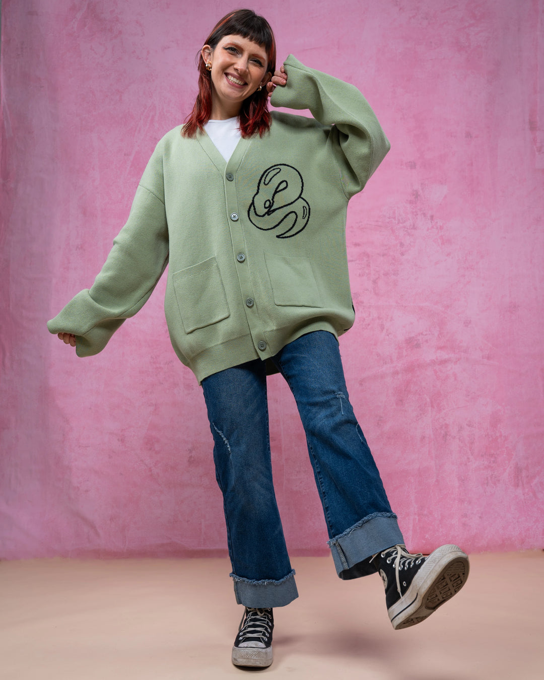 Divine White Snake Cardigan