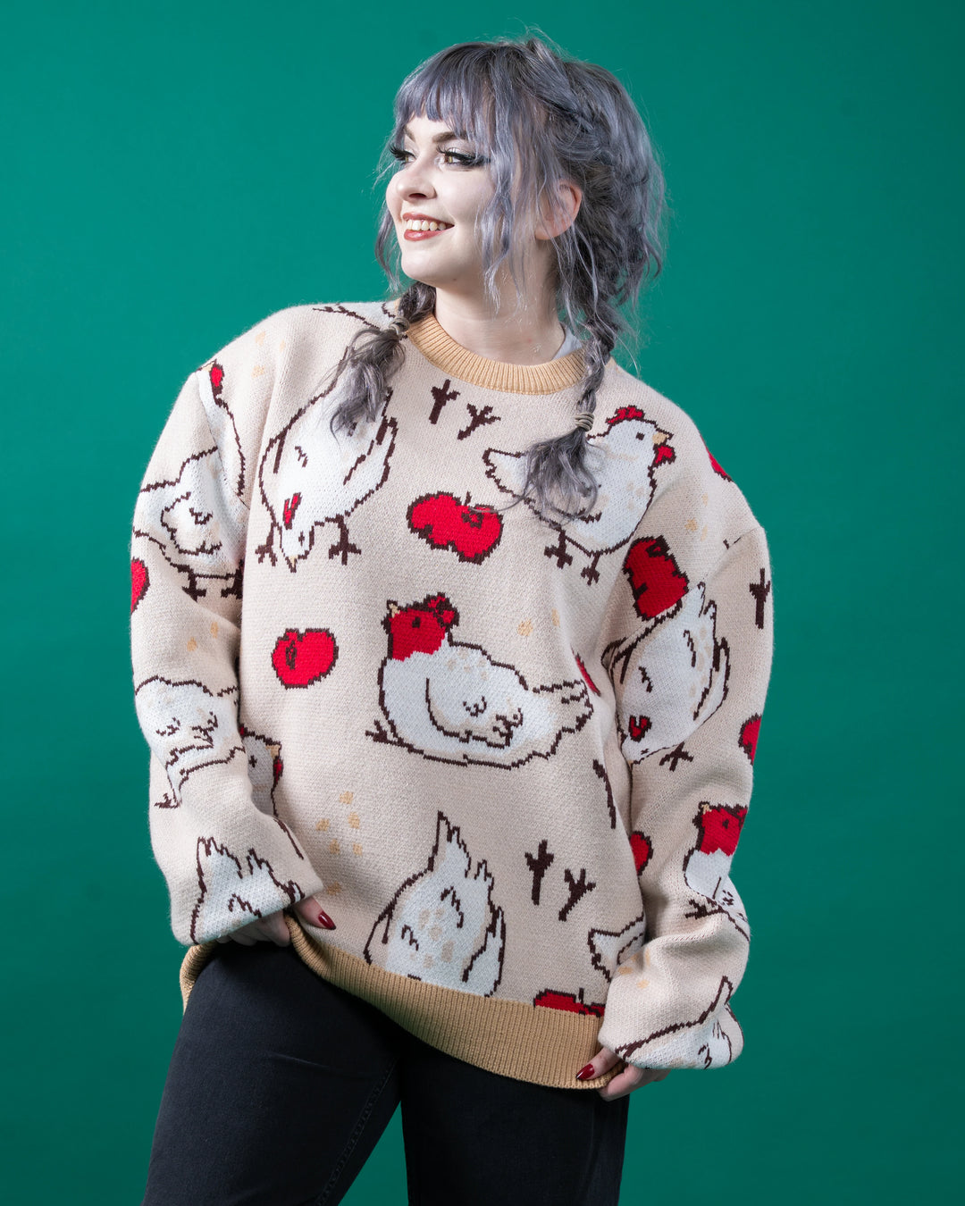 Beige Chicken Sweater