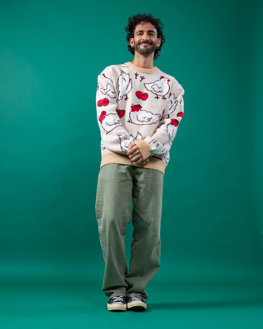 Beige Chicken Sweater