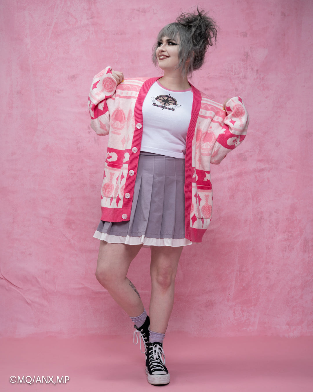 Madoka Magica Patterned Cardigan – Steady Hands Madoka Magica Patterned Cardigan – Steady Hands