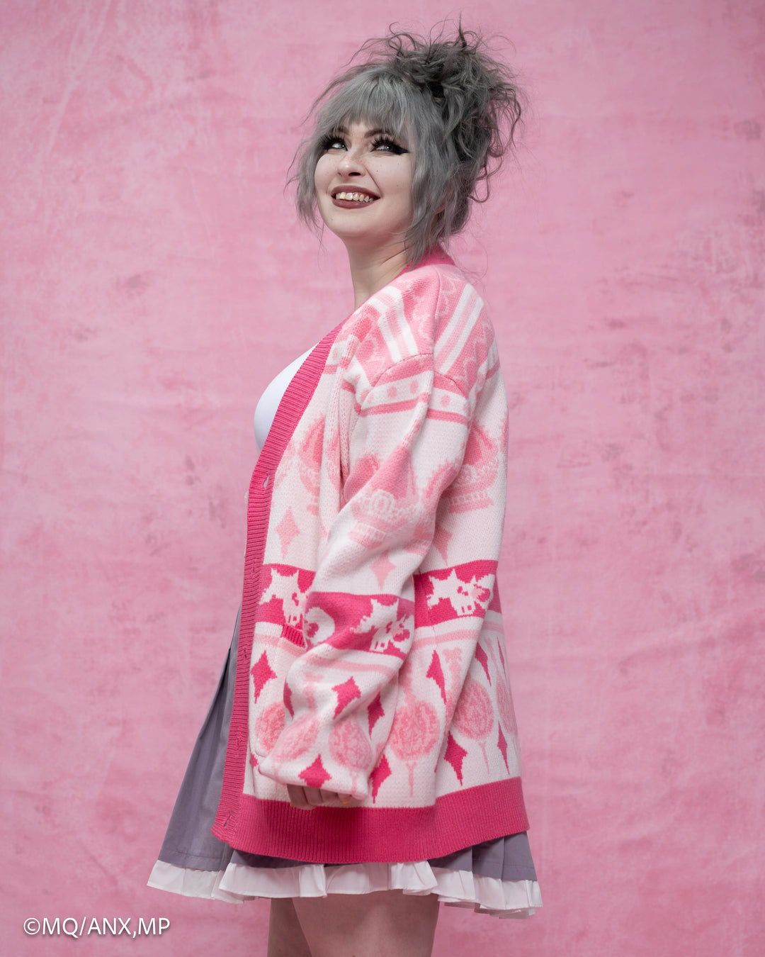 Madoka Magica Patterned Cardigan – Steady Hands Madoka Magica Patterned Cardigan – Steady Hands
