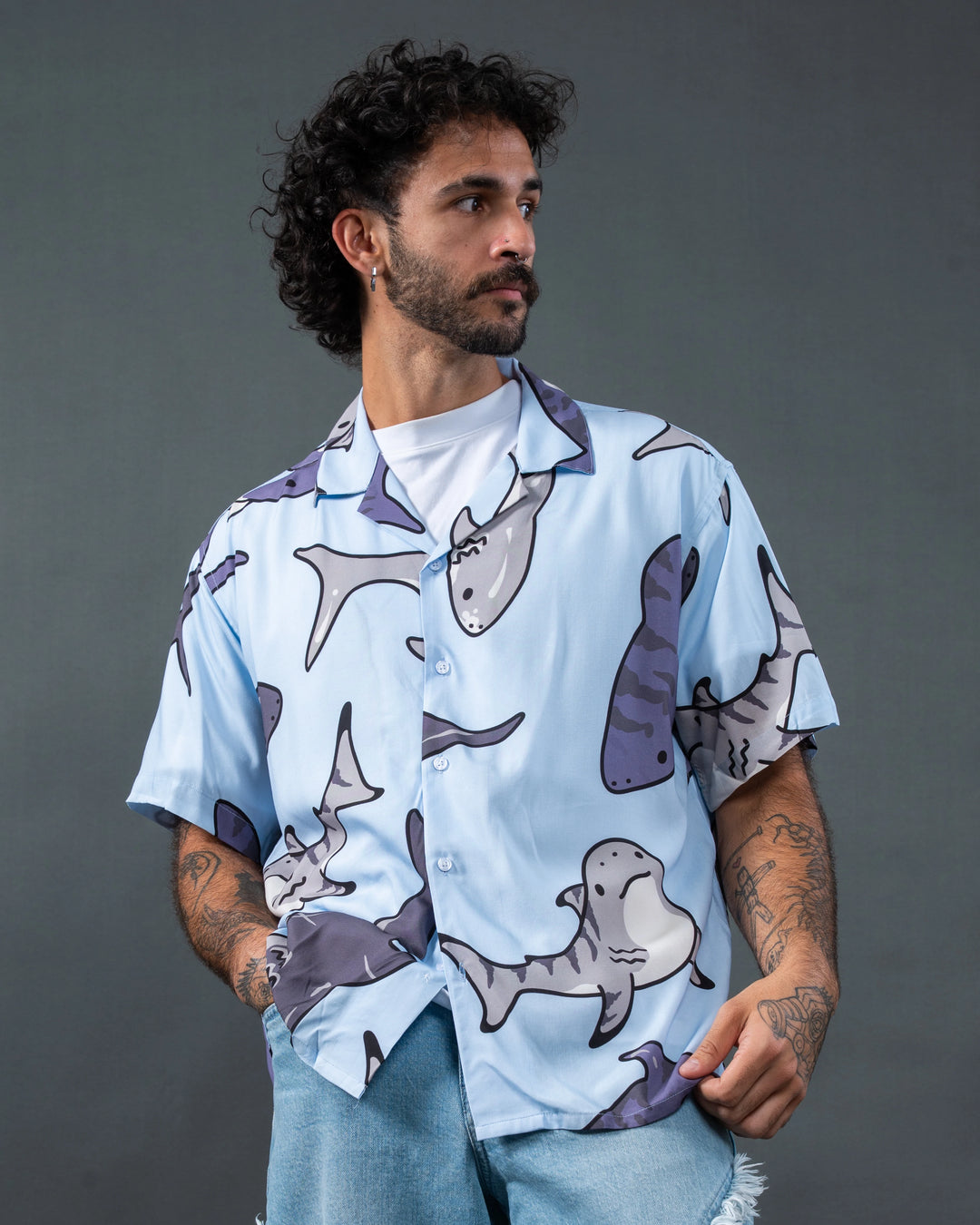 Shark Week Button Up