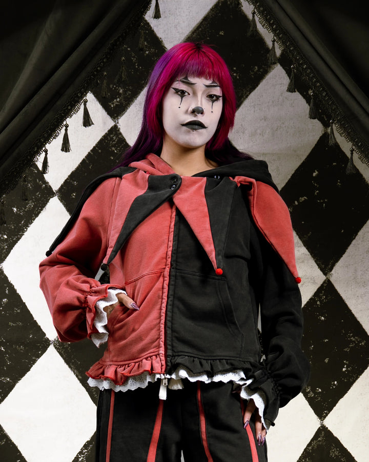 Crimson Jester Collar Hoodie