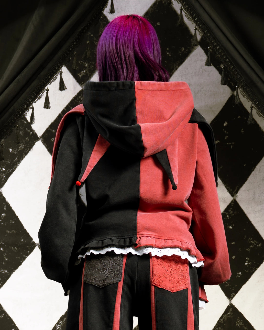Crimson Jester Collar Hoodie