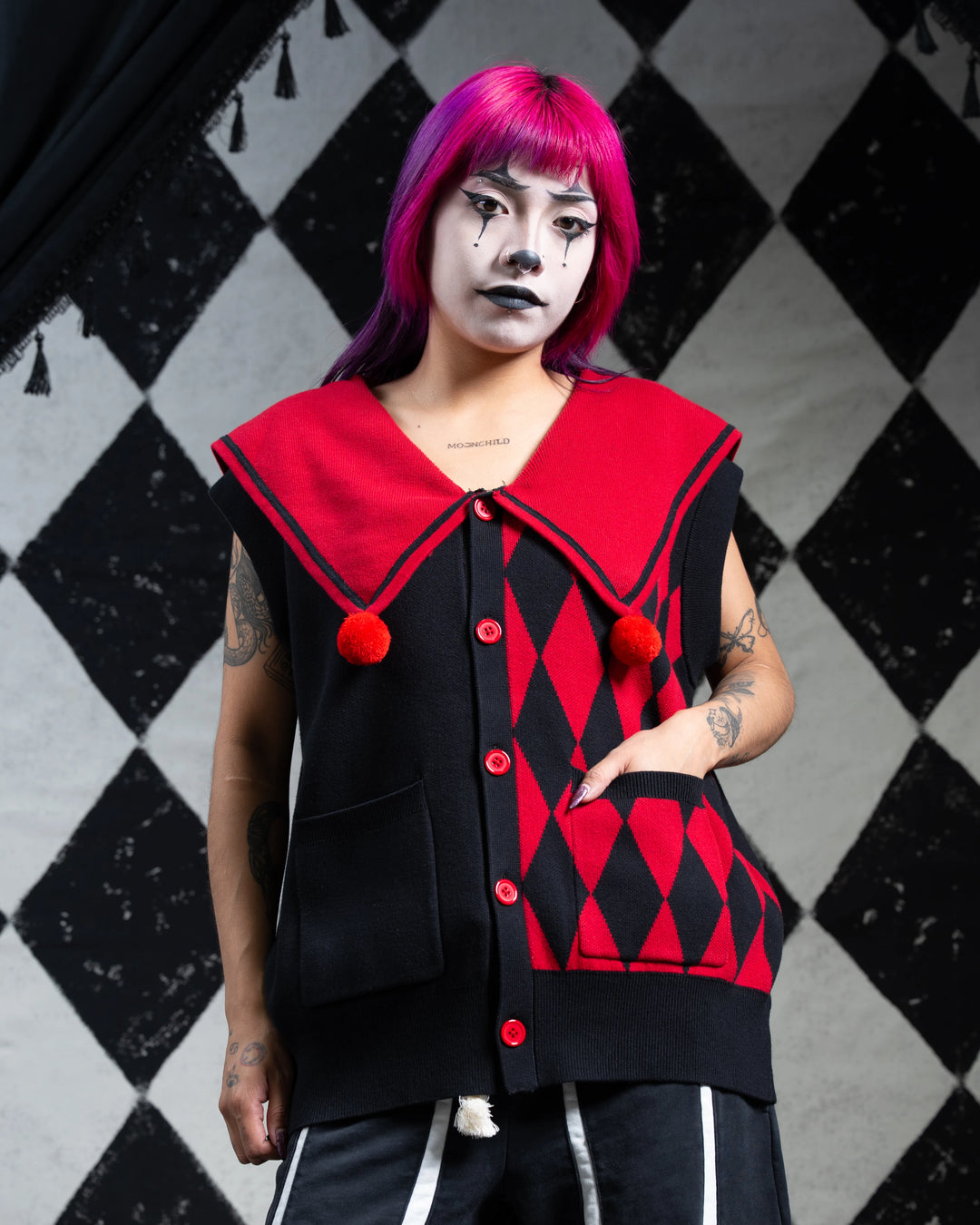 Crimson Harlequin Vest