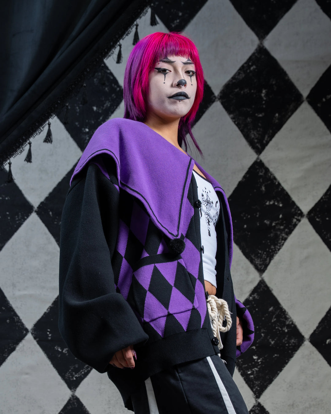 Amethyst Harlequin Cardigan