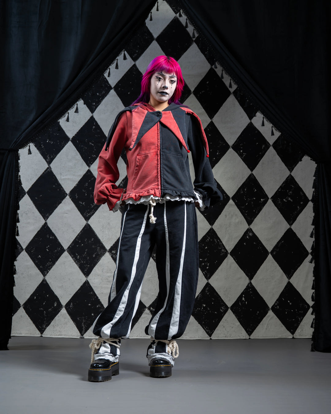 Crimson Jester Collar Hoodie