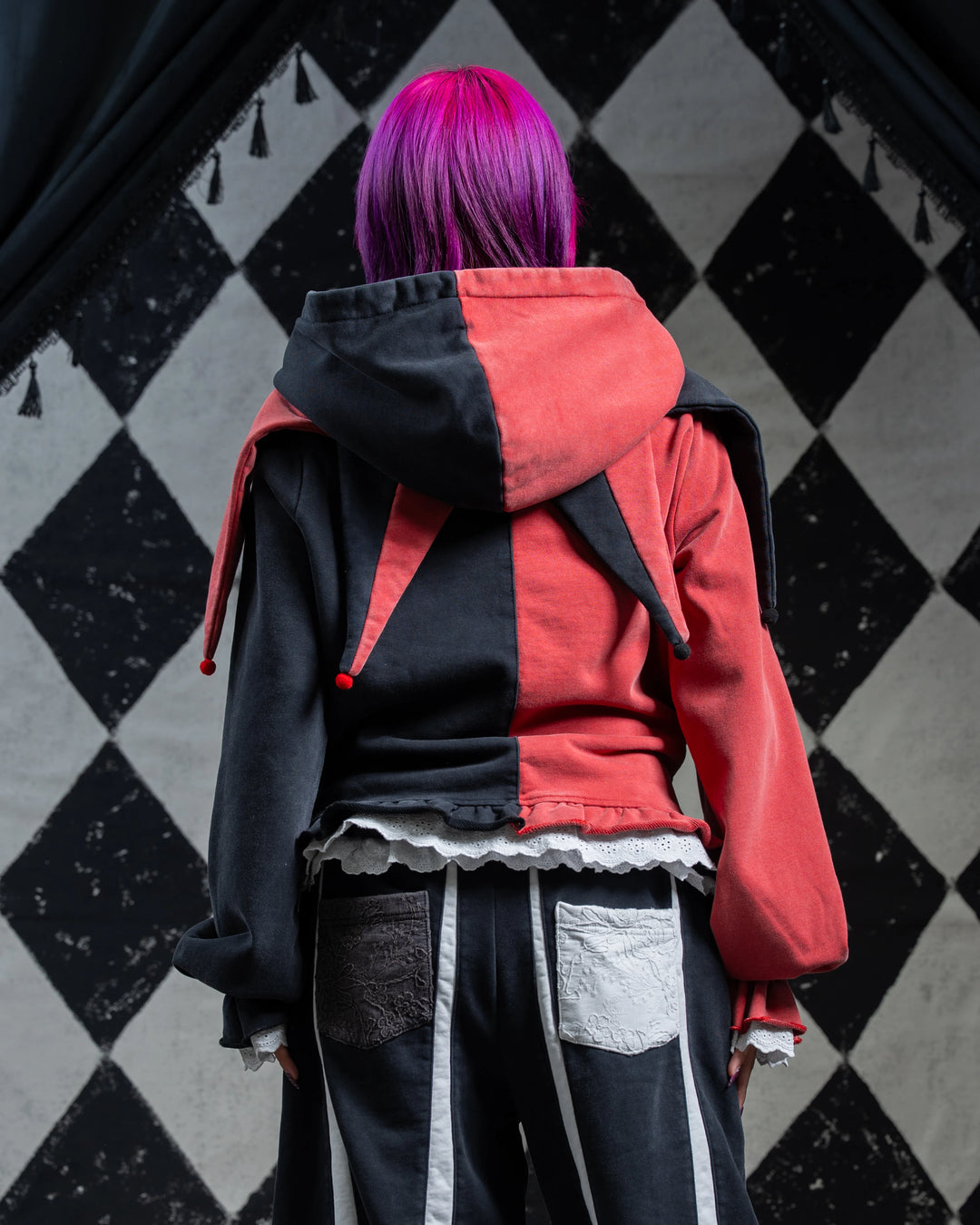 Crimson Jester Collar Hoodie