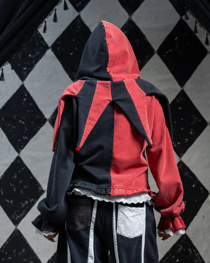 Crimson Jester Collar Hoodie