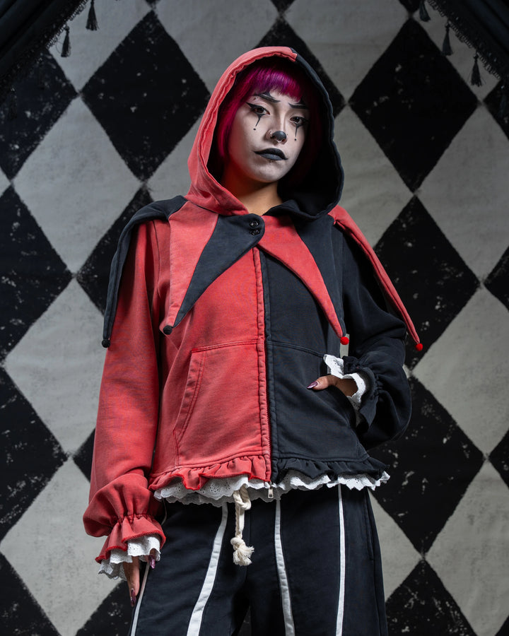 Crimson Jester Collar Hoodie