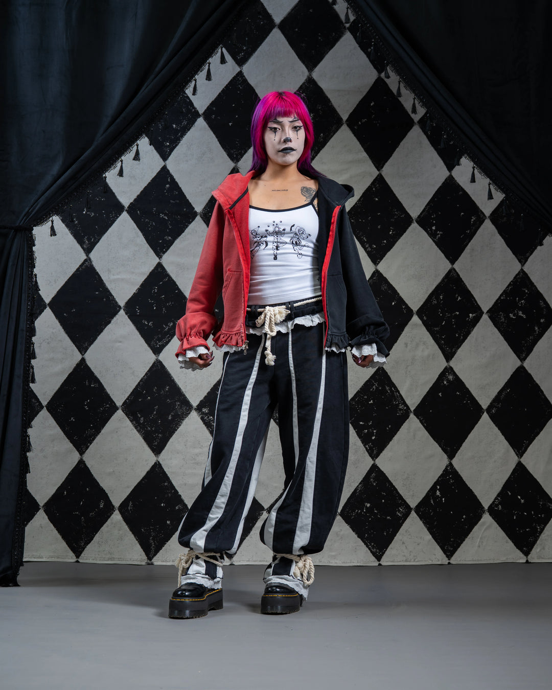 Crimson Jester Collar Hoodie