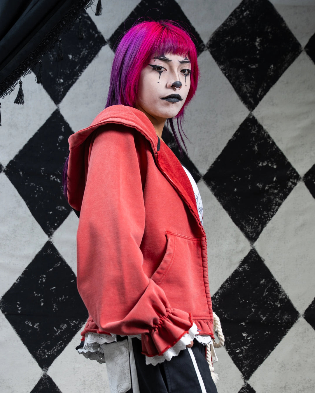 Crimson Jester Collar Hoodie