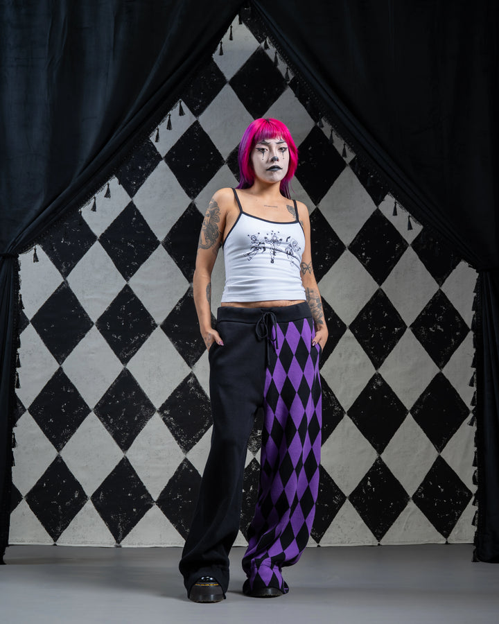 Amethyst Harlequin Knit Pants