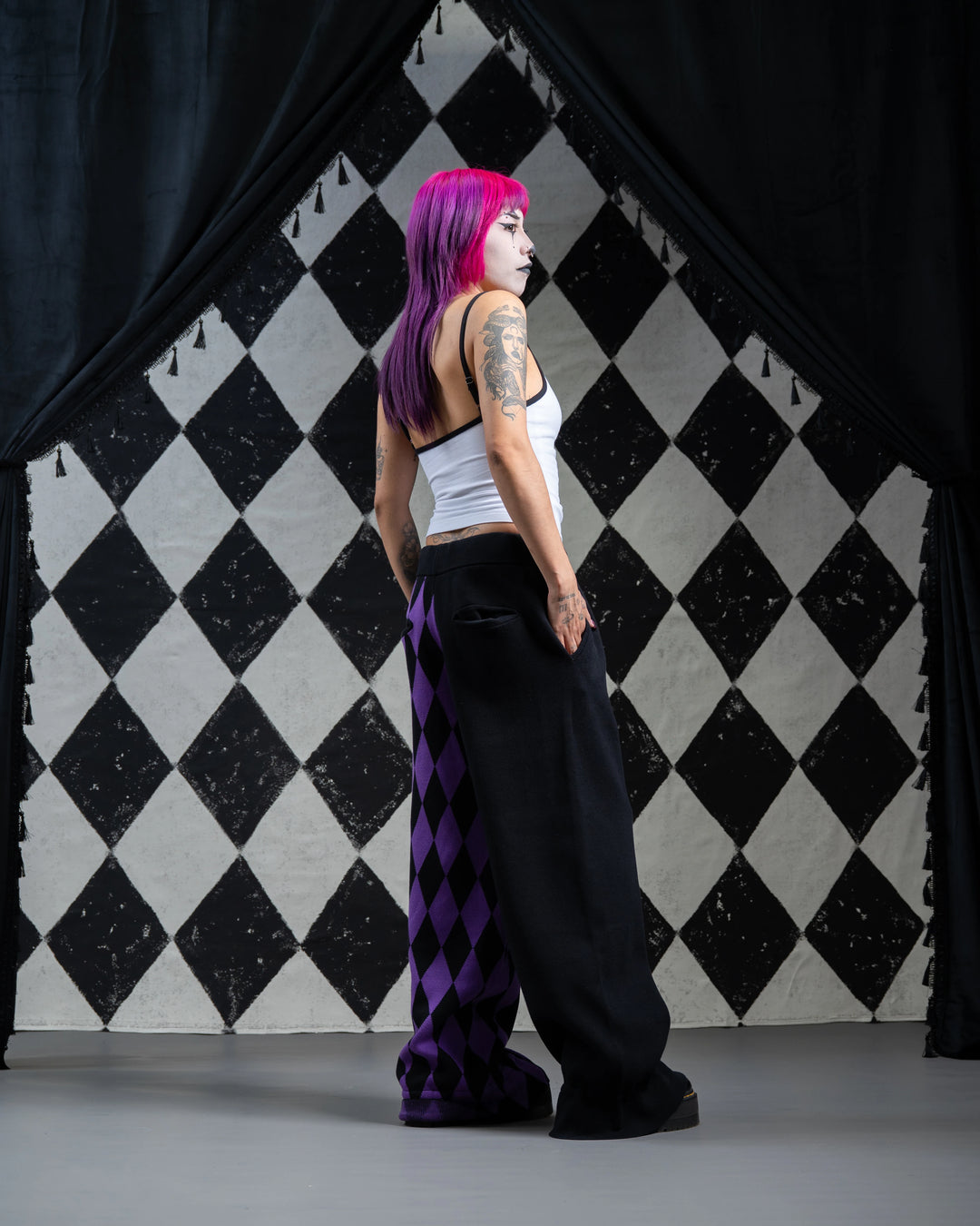 Amethyst Harlequin Knit Pants
