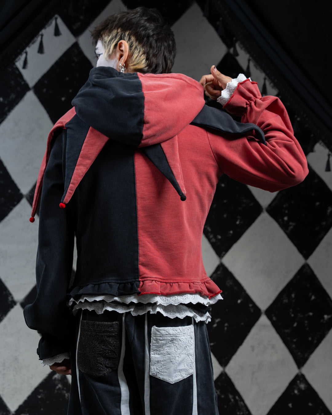 Crimson Jester Collar Hoodie