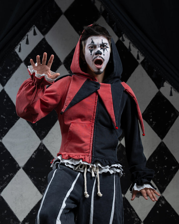 Crimson Jester Collar Hoodie