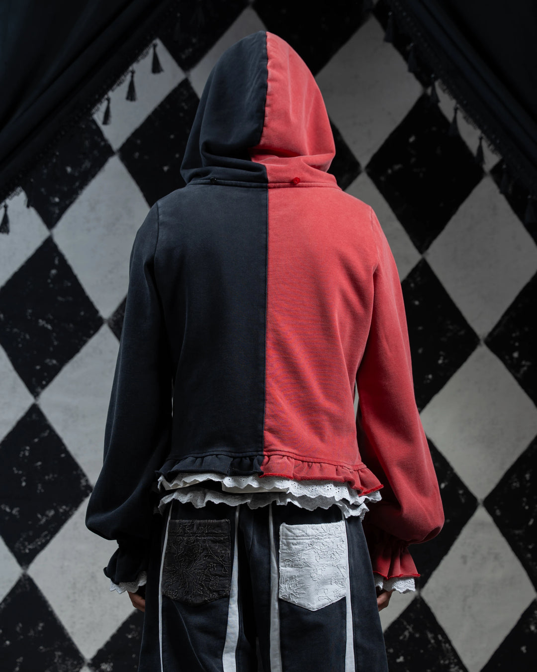 Crimson Jester Collar Hoodie