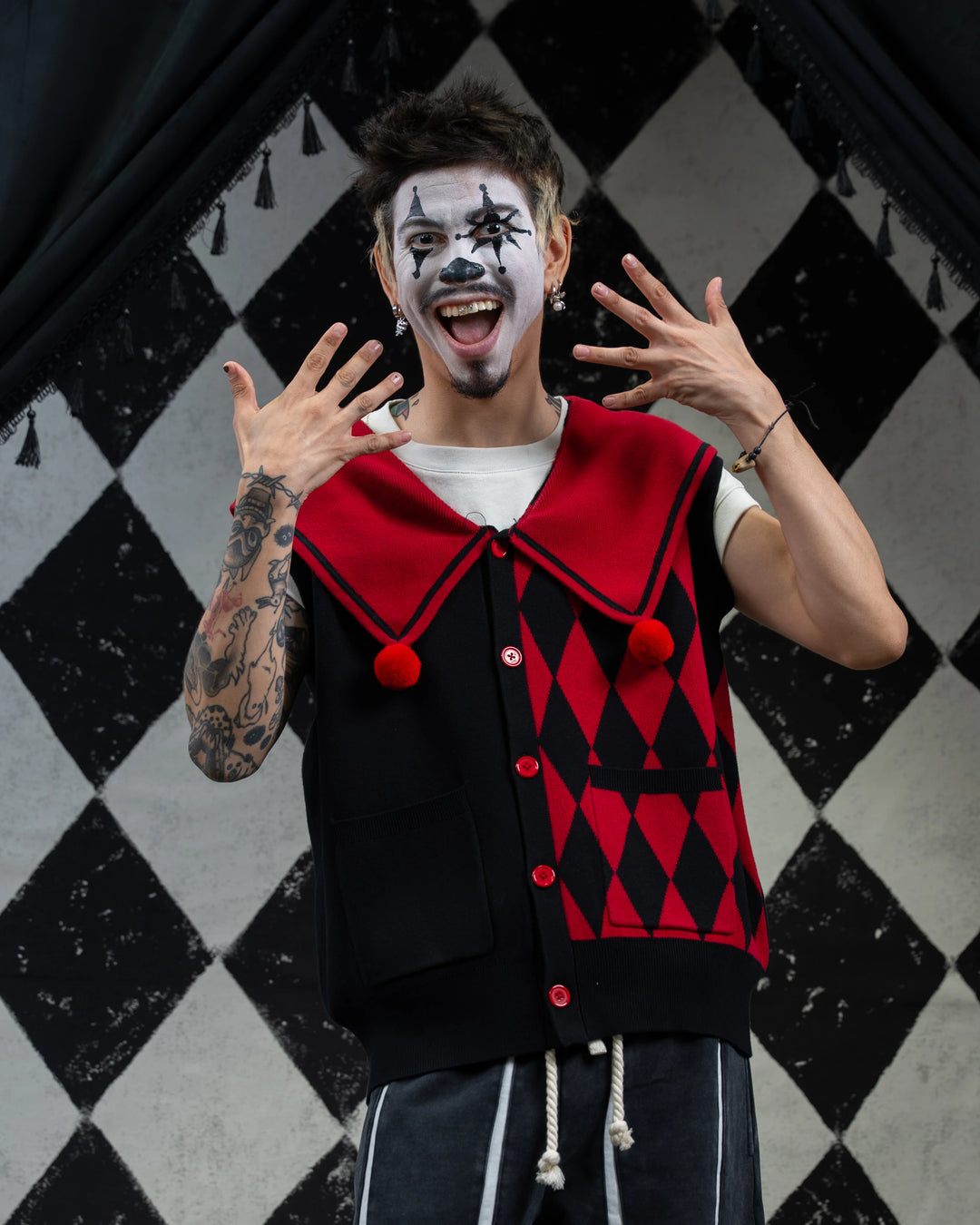 Crimson Harlequin Vest