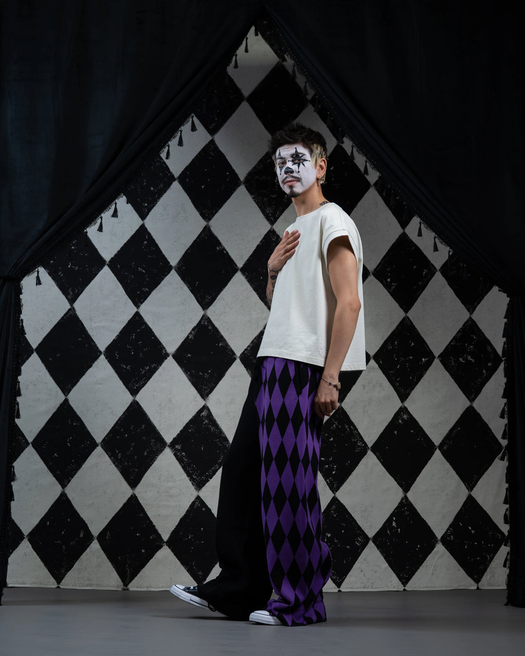 Amethyst Harlequin Knit Pants