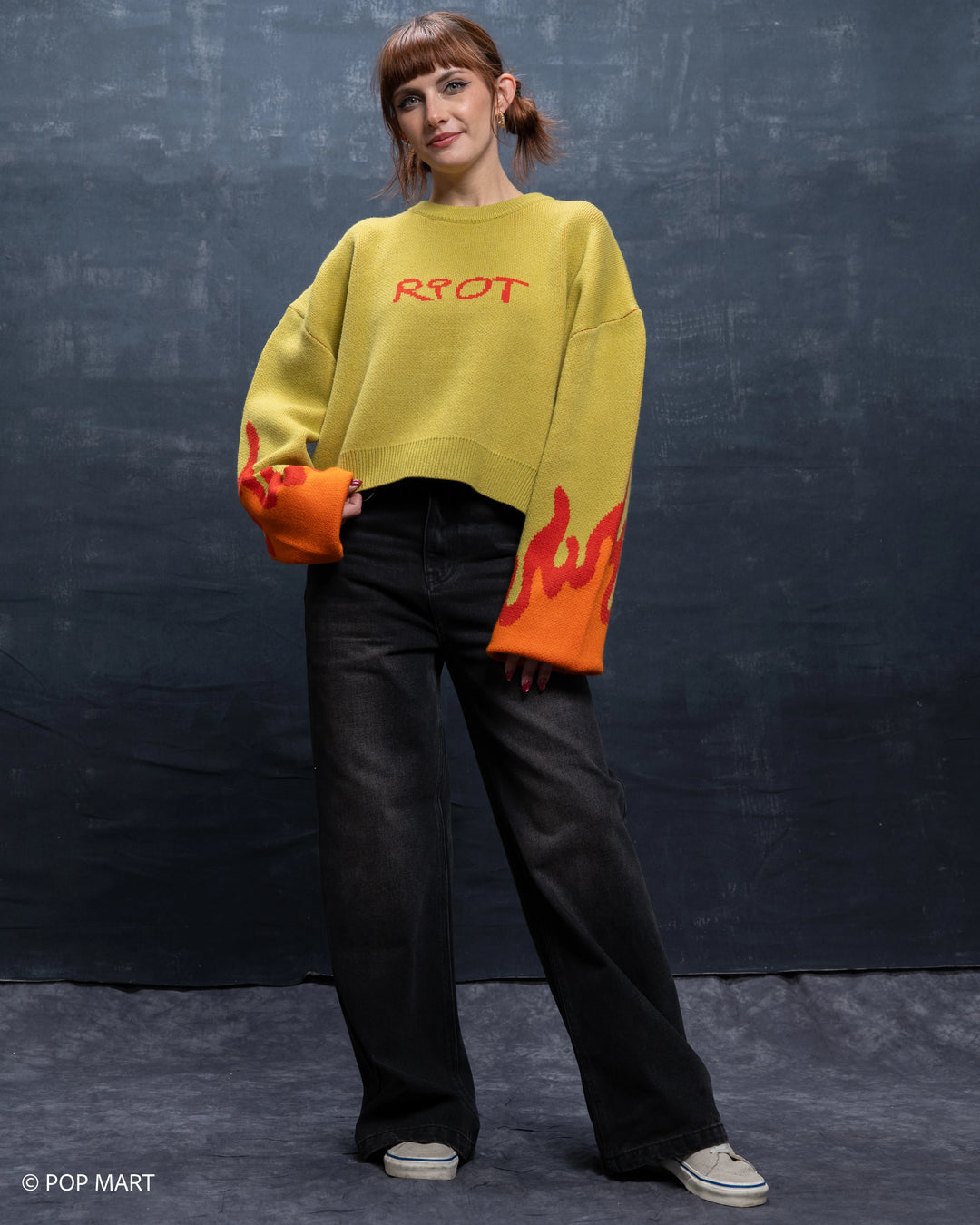 Cropped Flame Sweater