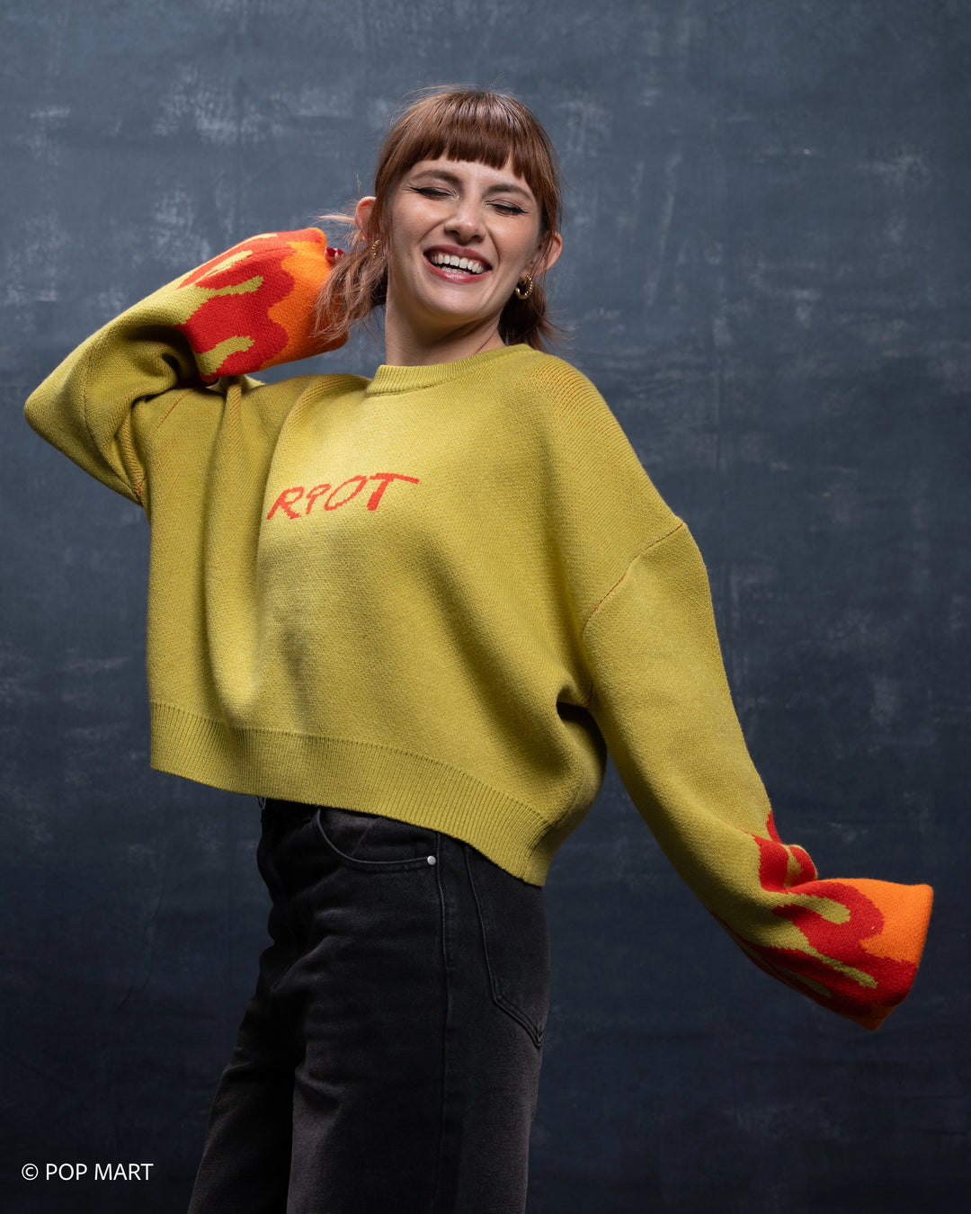 Cropped Flame Sweater