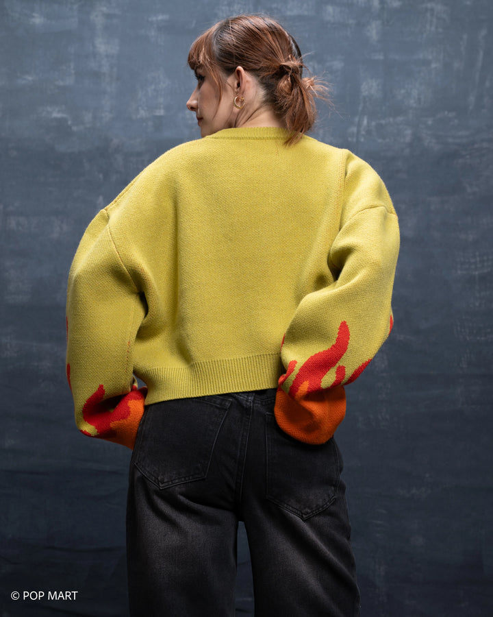 Cropped Flame Sweater