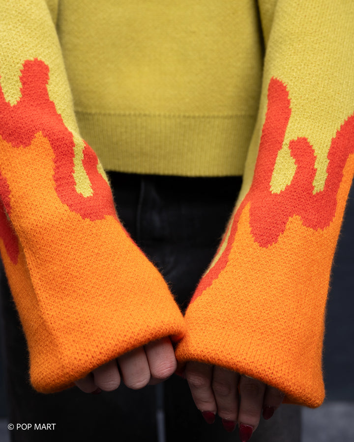 Cropped Flame Sweater