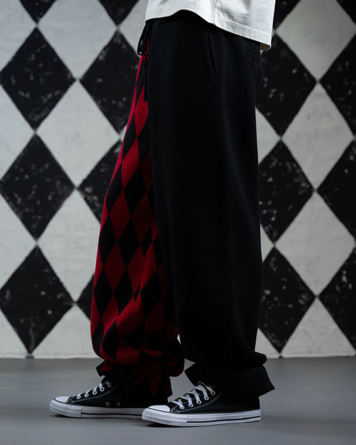 Crimson Harlequin Knit Pants