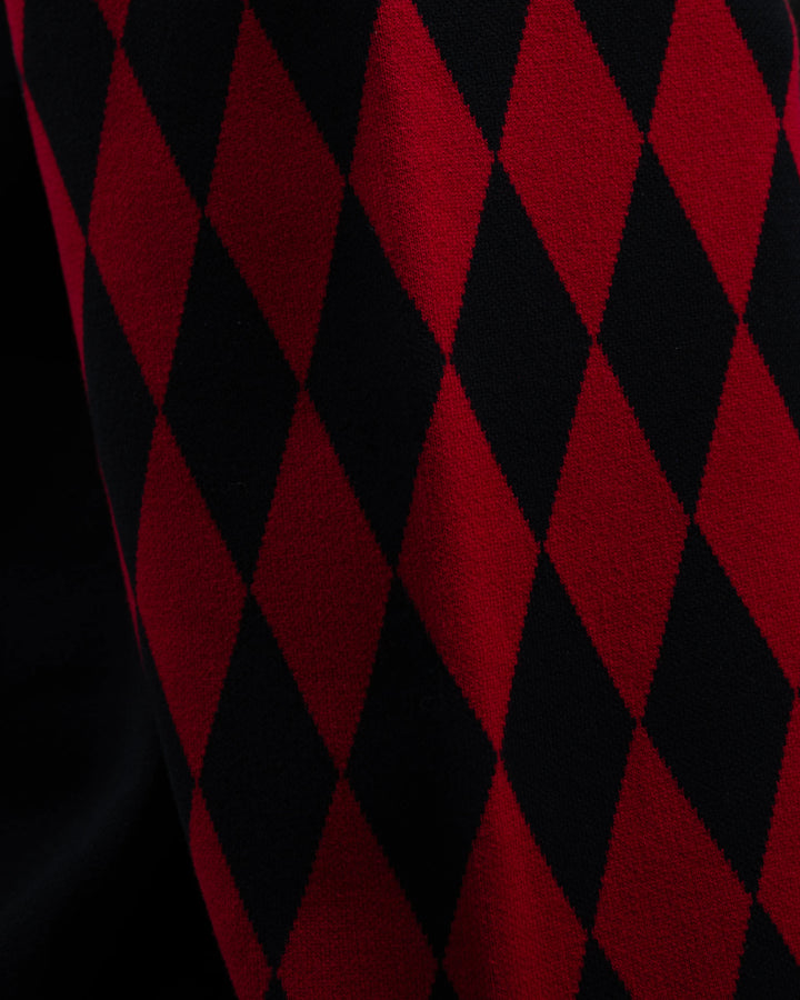 Crimson Harlequin Knit Pants