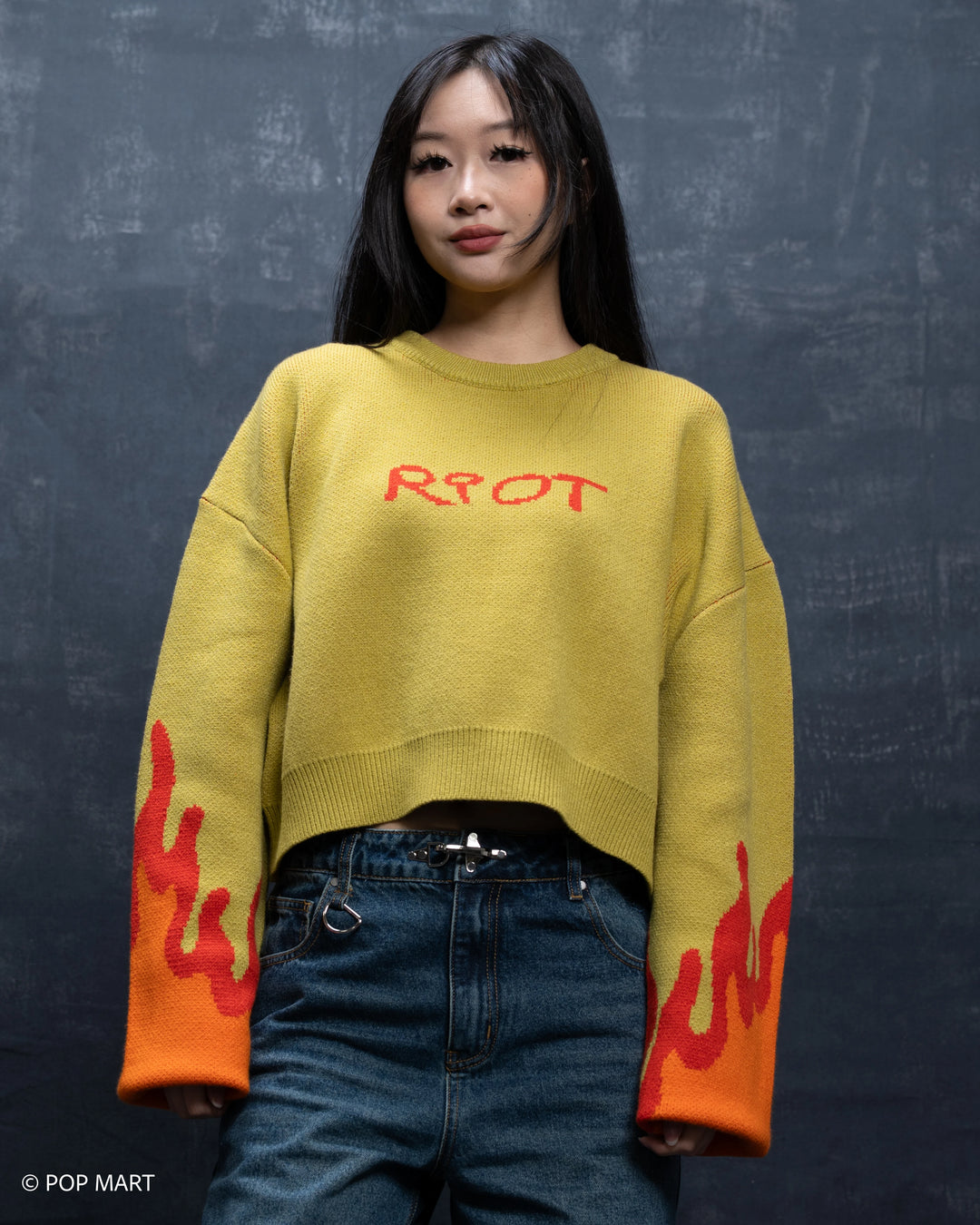 Cropped Flame Sweater